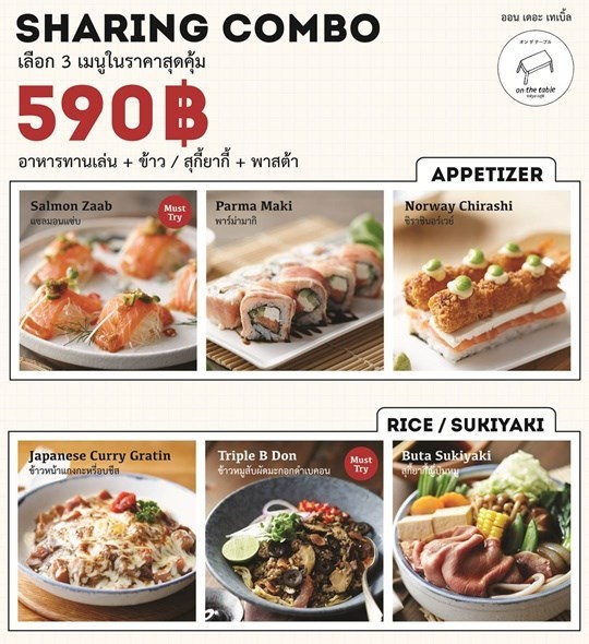 Sharing Combo แชร์ความสุขความอร่อยที่ On The Table