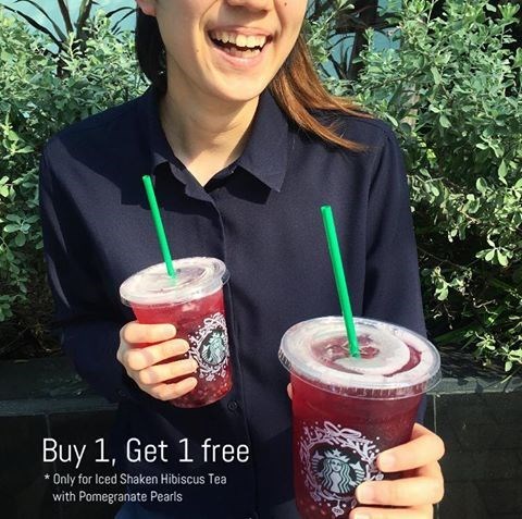 Starbucks Iced Shaken Hibiscus Tea with Pomegranate Pearls